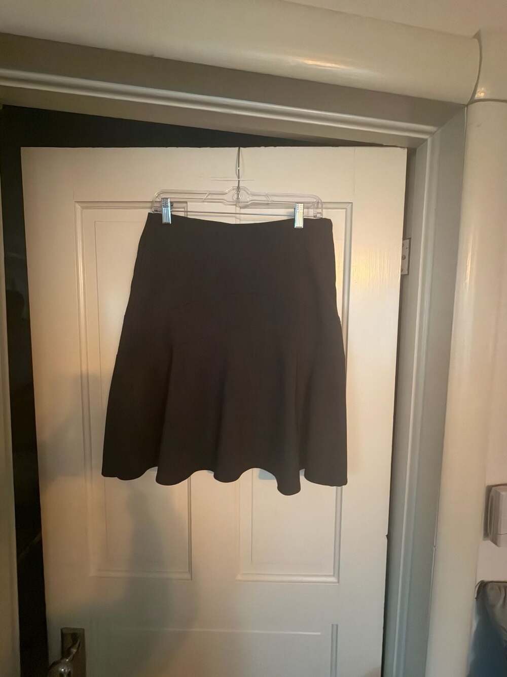 Rave Stretch Black A-Line Flared Skirt, Size 7